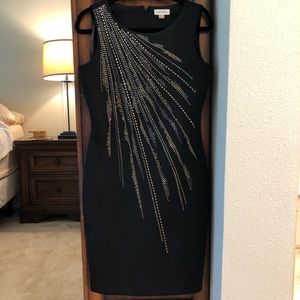 Calvin Klein formal black dress w/ sequins size 8